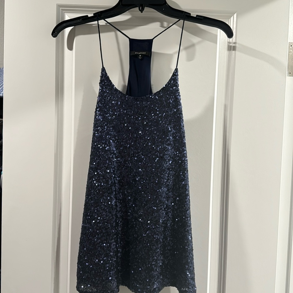 Navy blue sequin top